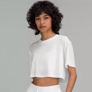 lululemon athletica White Cropped Crew Tee